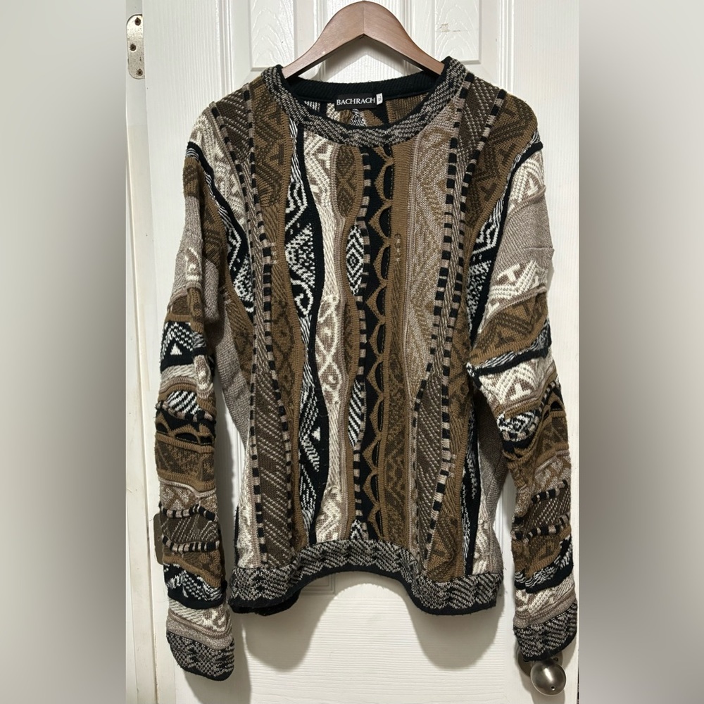 Tundra Canada For Bachrach Multicolor Coogi-Style 3D Sweater - Size XL